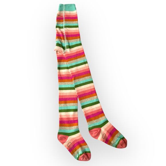 Oilily Organic Cotton Sweatshirt Dress and Striped Tights Size 104 (4T) Blue - Picture 10 of 16